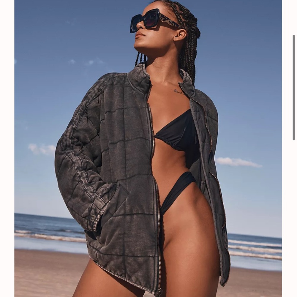 Free People black bomber jacket